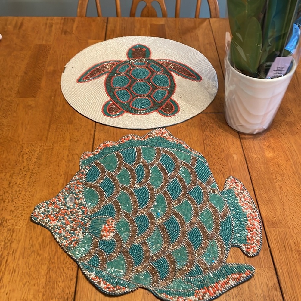 New Coastal Collection beaded chargers